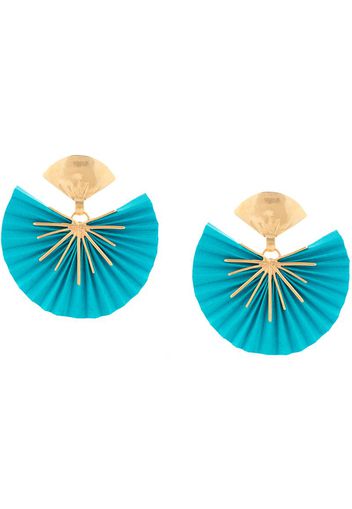 24kt gold-plated brass fan earrings