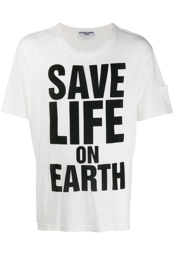 printed 'save life on earth' T-shirt