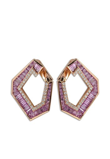 Kavant & Sharart 18kt rose gold Large Origami Link no.5 sapphire and diamond earrings - Rosa