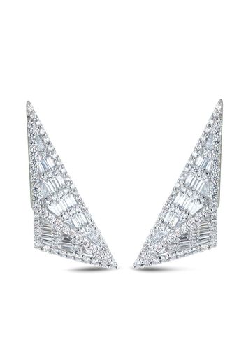 Kavant & Sharart 18kt white gold Origami Trillion diamond earrings - Argento