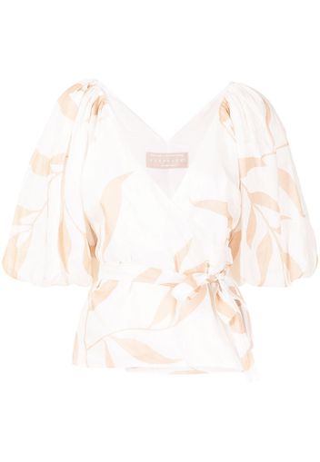 Keepsake The Label Alpine leaf-print linen blouse - Rosa
