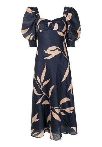 Keepsake The Label botanical-print wool dress - Blu