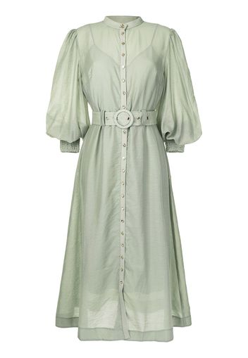 Keepsake The Label belted balloon-sleeves dress - Verde