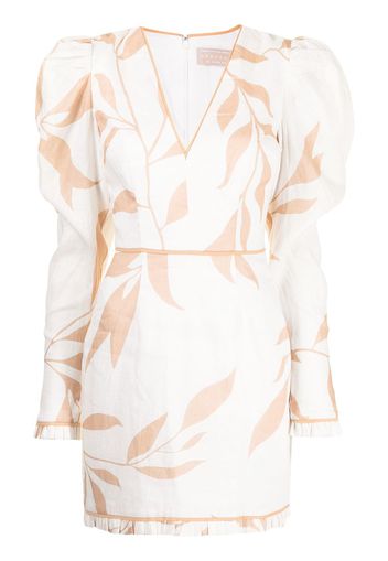 Keepsake The Label Alpine leaf-print linen dress - Toni neutri