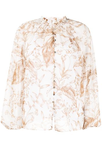 Keepsake The Label floral-print bell-sleeves blouse - Bianco