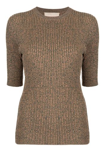 Keepsake The Label ribbed-knit shortsleeved top - Marrone