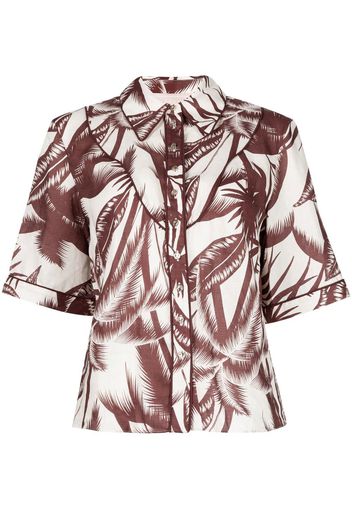 Keepsake The Label Camicia Remedy con stampa Palm Tree - Bianco