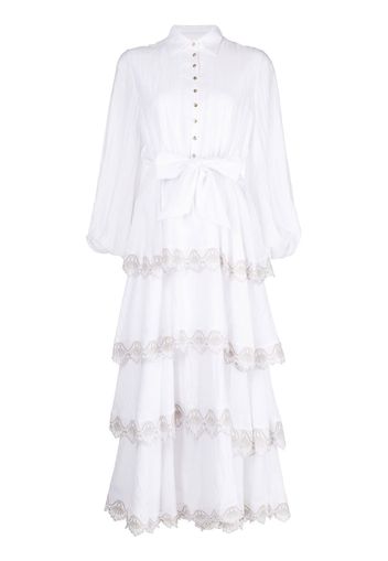 Keepsake The Label Abito midi Evermore con ricamo - Bianco