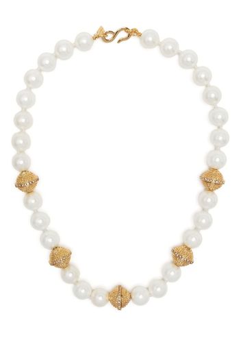 Kenneth Jay Lane pearl-detail bead-chain necklace - Oro