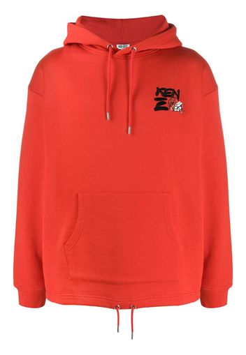 logo-embroidered hooded sweatshirt