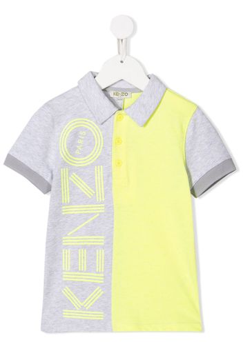 colour block logo print polo shirt