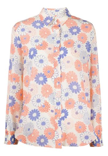 floral print long-sleeved shirt