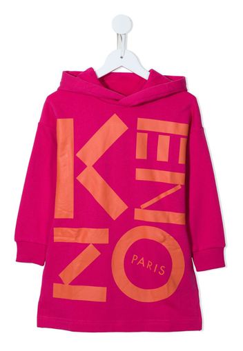 logo print hooded dress