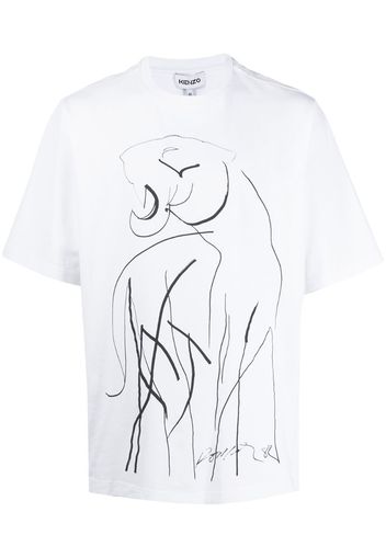 drawing-tiger cotton T-shirt