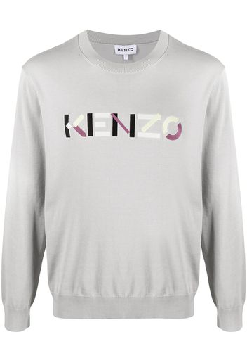 Kenzo logo-embroidered jumper - Grigio