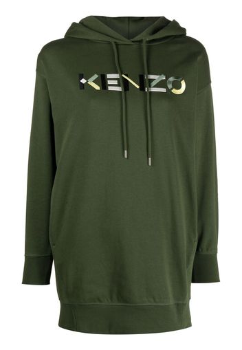 Kenzo Vestito modello felpa con ricamo - Verde