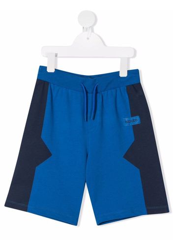 Kenzo Kids Shorts sportivi con design color-block - Blu