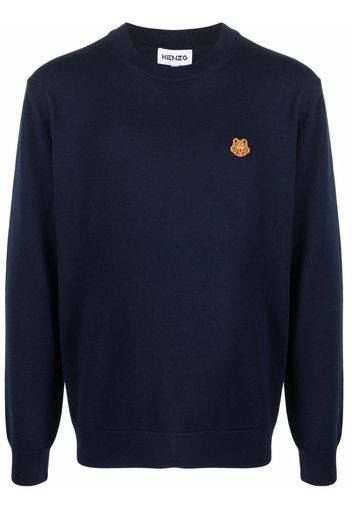 Kenzo tiger logo-patch jumper - Blu