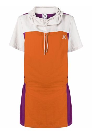 Kenzo colourblock drawstring-collar dress - Arancione