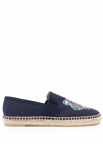 Kenzo tiger-embroidery flat espadrilles - Blu