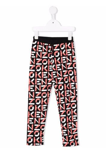 Kenzo Kids graphic-print drawstring-waist track trousers - Nero