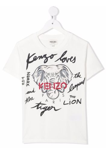 Kenzo Kids logo-print T-shirt - Bianco