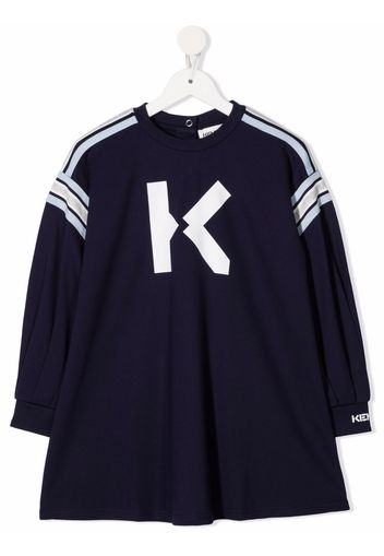 Kenzo Kids logo crew-neck dress - Blu