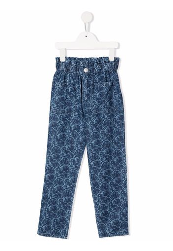 Kenzo Kids all-over animal-print jeans - Blu