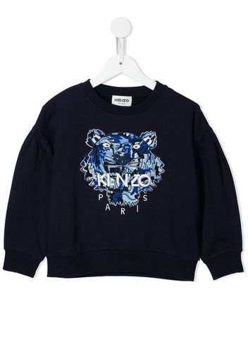 Kenzo Kids embroidered-logo sweatshirt - Blu