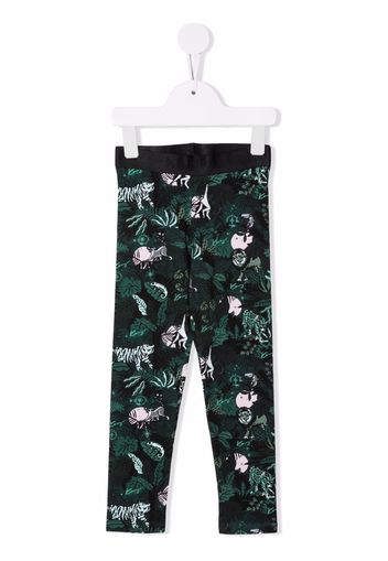 Kenzo Kids jungle print leggings - Verde