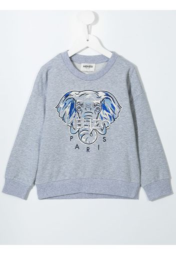 Kenzo Kids Felpa con ricamo - Grigio