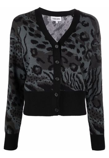 Kenzo animal-pattern knit cardigan - Grigio