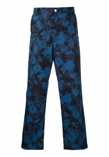 Kenzo Ghost Flower tie-dye straight-leg trousers - Blu