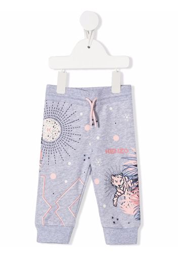 Kenzo Kids logo tracksuit bottoms - Grigio