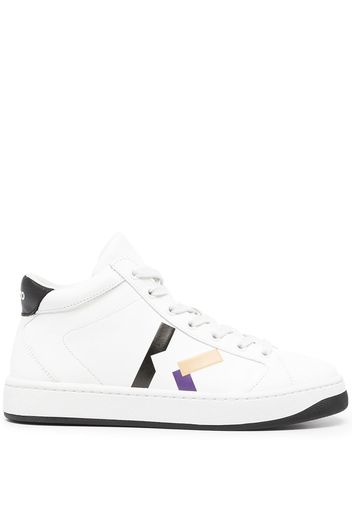 Kenzo logo-print calf leather sneakers - Bianco