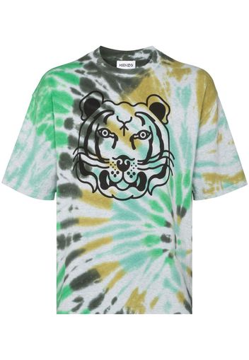 Kenzo T-shirt Tiger con fantasia tie dye - Verde