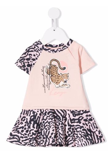 Kenzo Kids Abito modello T-shirt con stampa - Rosa