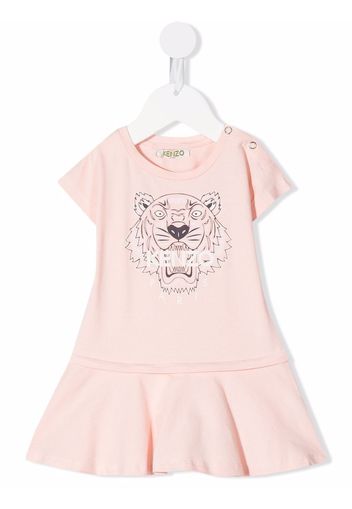 Kenzo Kids Abito modello T-shirt con stampa Tiger - Rosa