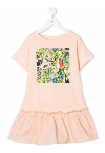 Kenzo Kids Abito modello T-shirt con stampa - Rosa