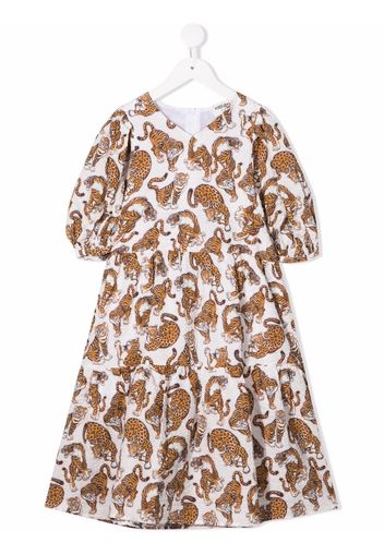 Kenzo Kids animal-print midi dress - Toni neutri