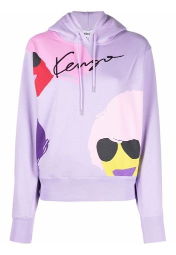 Kenzo logo-print hoodie - Viola