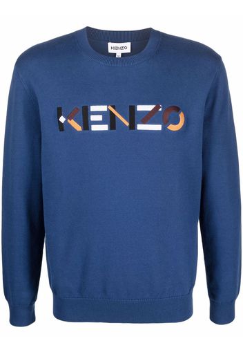 Kenzo logo-lettering jumper - Blu