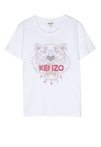 Kenzo Kids logo-print short-sleeve T-shirt - Bianco