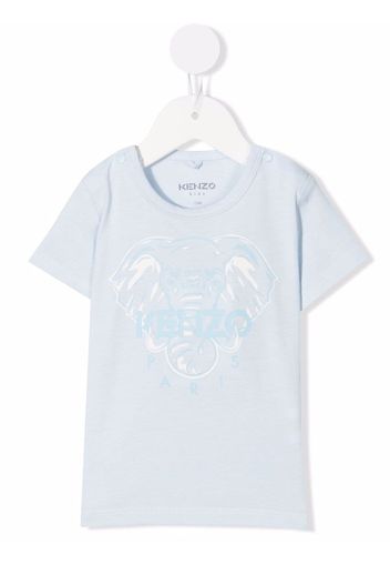 Kenzo Kids signature elephant-print T-shirt - Blu