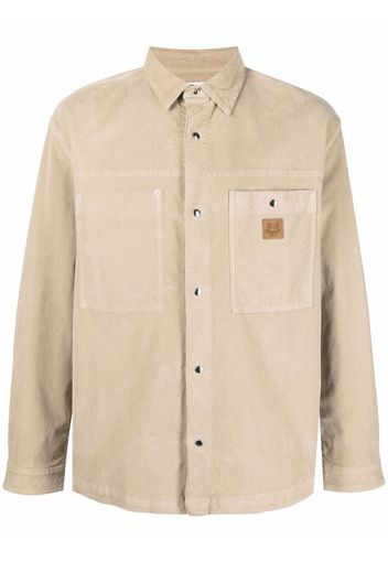 Kenzo logo-patch cotton shirt - Toni neutri