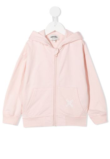 Kenzo Kids logo-print zipped hoodie - Rosa