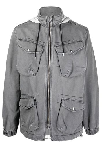 Kenzo zip-up hooded jacket - Grigio