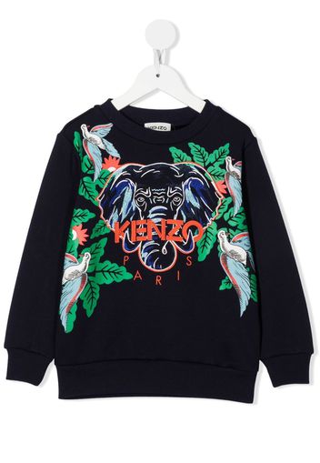 Kenzo Kids Felpa con ricamo - Blu