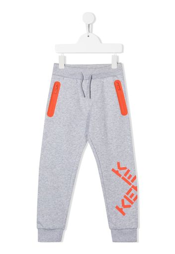 Kenzo Kids Cross logo-print track pants - Grigio