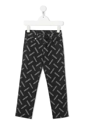 Kenzo Kids Jeans slim con stampa - Grigio